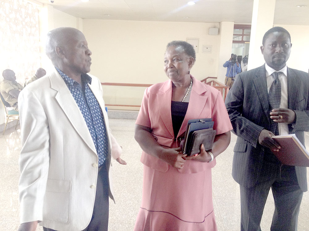 Ex-employees of East African Airways at Parliament. Photo by Beatrice Leni.