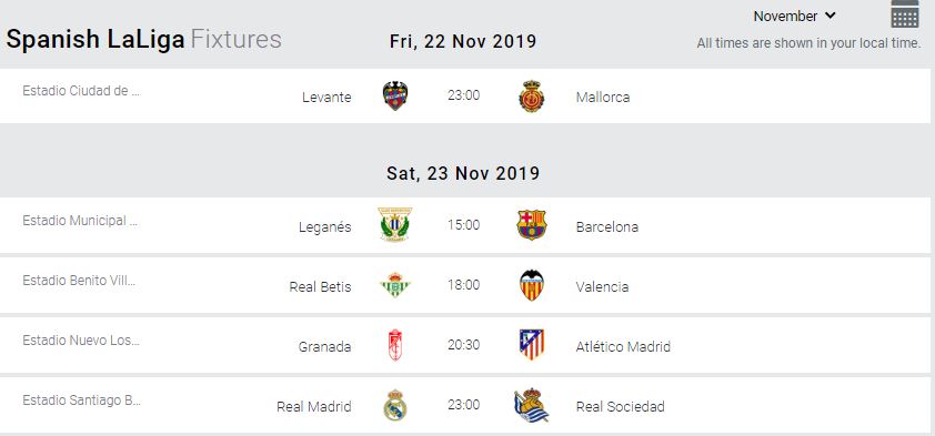 La Liga Match Day 14 Barca Real Face Winnable Fixtures Pml Daily