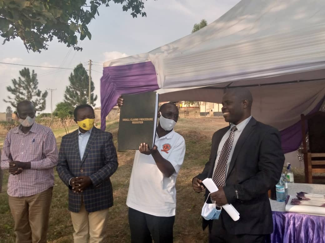 SCP launch in Sanga with aspiring MP for Nyabushozi county, Mr. Kajwengye Wilson, 2nd from the left