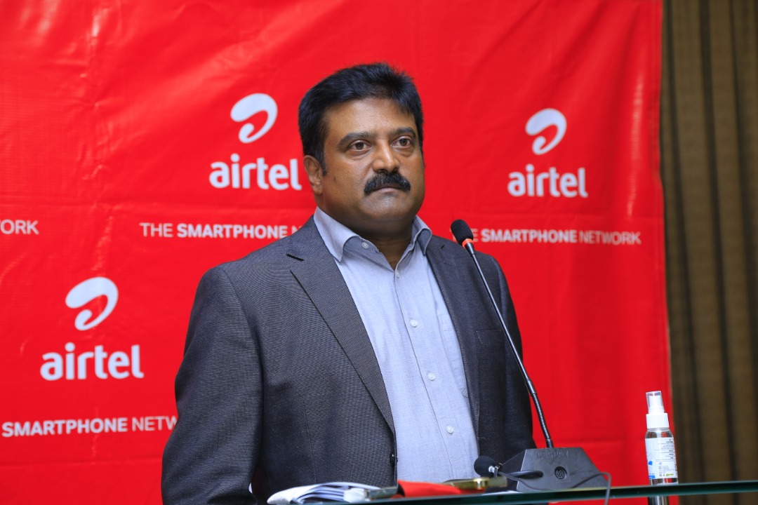 Airtel Uganda Managing Director Manoj Murali, addressing the media This was during the Airtel Uganda 2020 and Future Performance Media Round Table held today at Kampala Serena