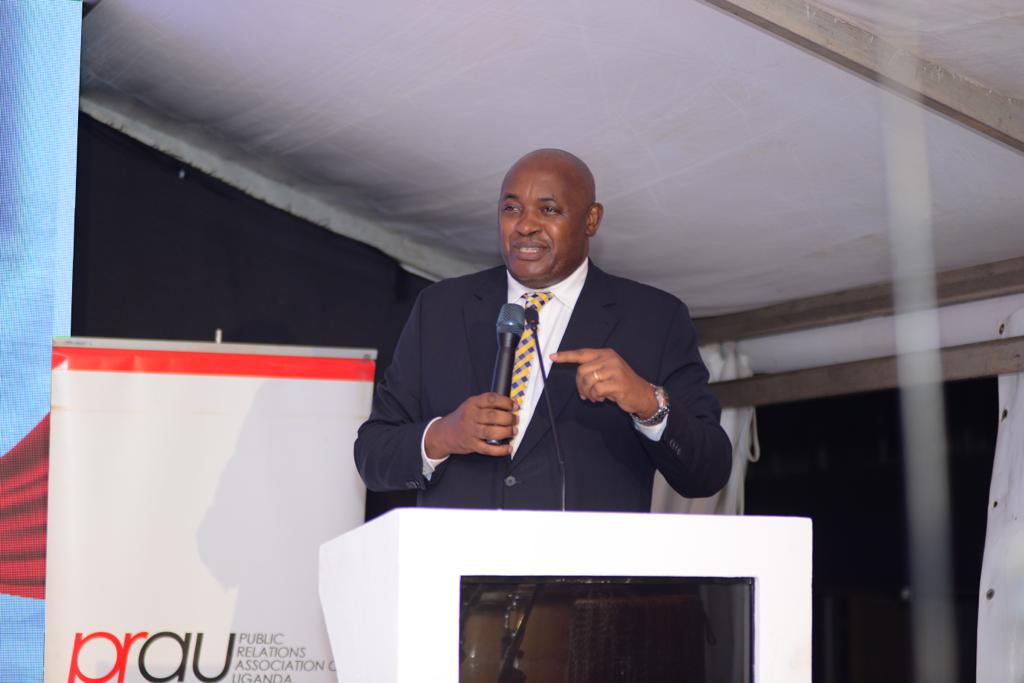 PRAU Patron and Minister of ICT & National Guidance, Hon. Chris Baryomunsi addressing PR professionals at the PRAU Nite