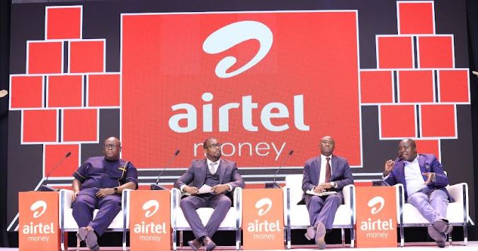 R-L: Japhet Aritho - AMCUL Managing Director, Andrew Kawere, Ag Director National Payment Systems at Bank of Uganda, Kennedy Kipkemboi, Mobile Money Regulatory Lead at GSMA, and Dennis Musinguzi, the Senior Manager, products and services at MTN Uganda, during a panel session at the Airtel Mobile Commerce Uganda Limited, Fin-Tech stakeholders dialogue on achieving a progressive regulatory environment held at Kampala Serena Hotel on 15th Feb, 2023.