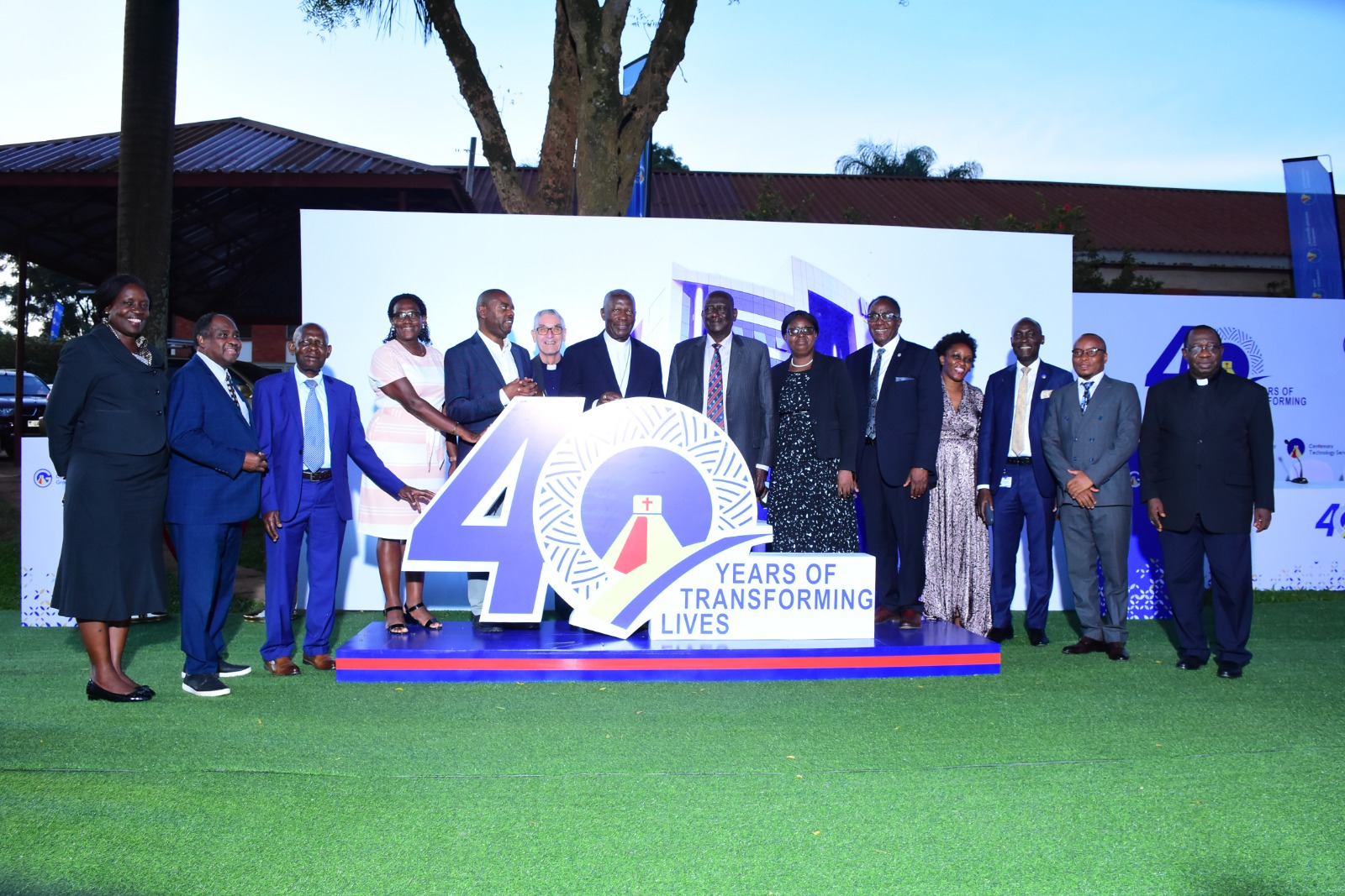 Members of the Centenary Group and Bank during the media launch to commence the start of the celebrations at St. Augustine Institute in Nsambya.