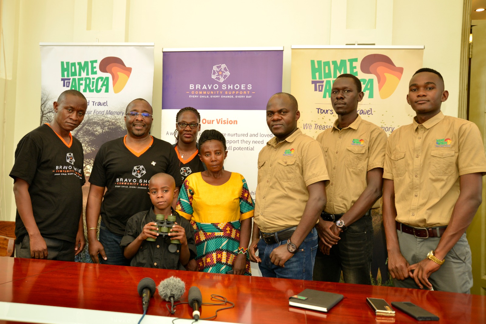 Nicholas during his unveiling with the Home To Africa and Bravo team