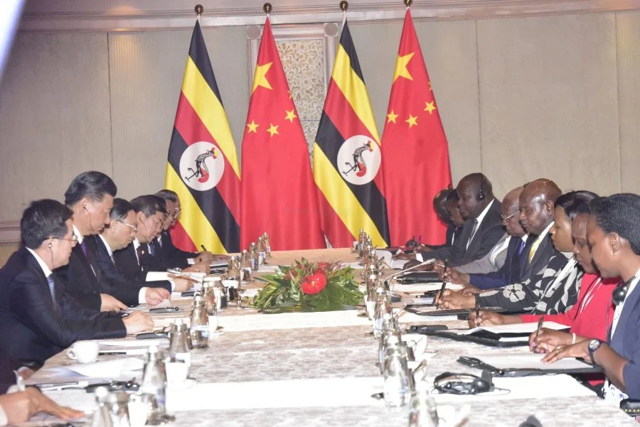 President Museveni and his delegation meeting President Xi Jinping of China at Michelangelo Hotel in Sandton South Africa