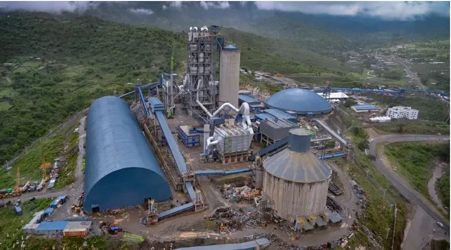 Aerial view of the Cemtech Clinkerization Plant in West Pokot, Kenya, a state-of-the-art facility that is set to revolutionize the cement industry in the region. The plant, which was officially launched on April 8, 2024, has a production capacity of 6,000 tonnes daily and is expected to significantly reduce reliance on imported clinker, making cement more affordable and accessible to builders, contractors, and homeowners in Uganda and beyond