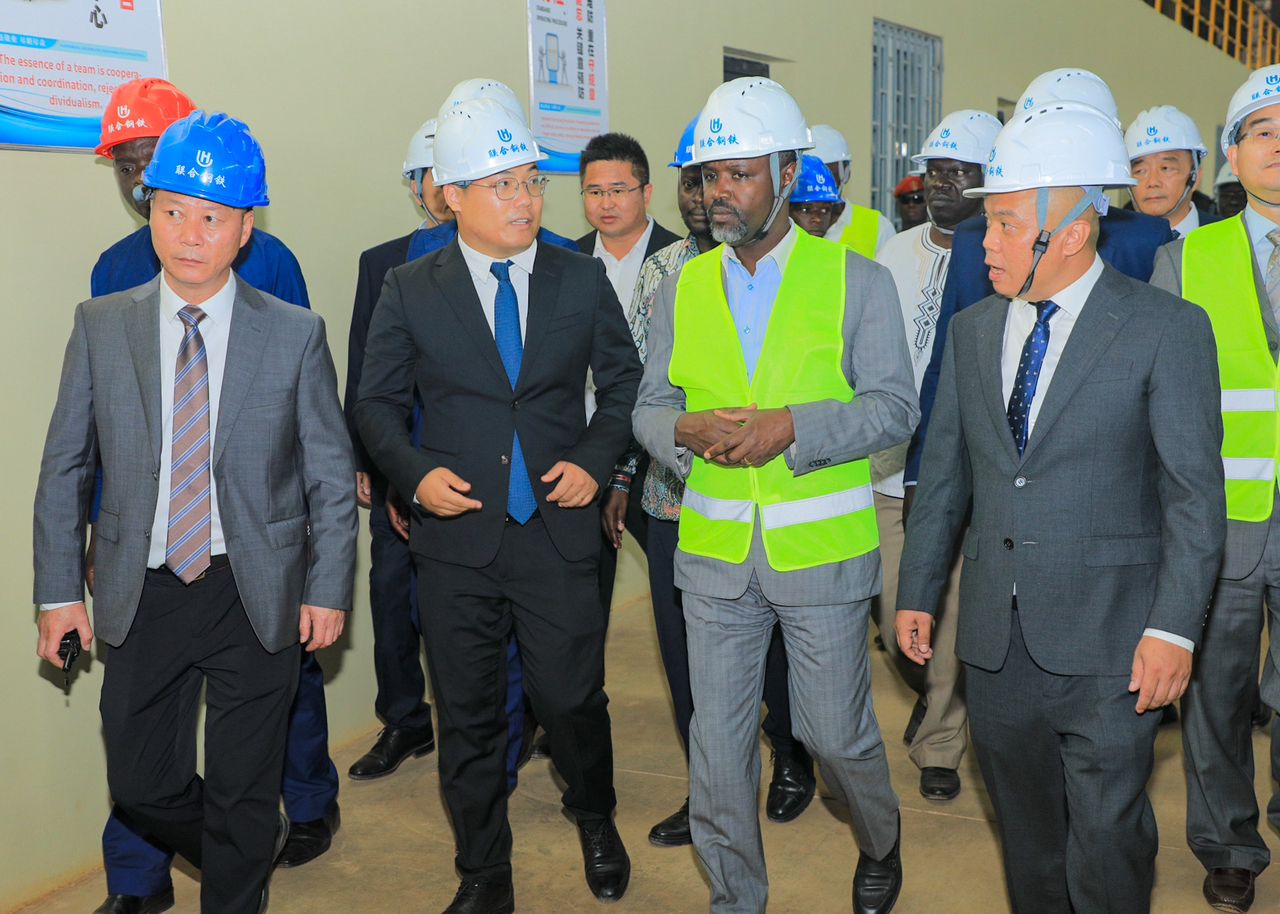 Uganda's Deputy Speaker, Thomas Tayebwa, tours the newly launched UniSteel factory in Mbale, inspecting the state-of-the-art facilities.